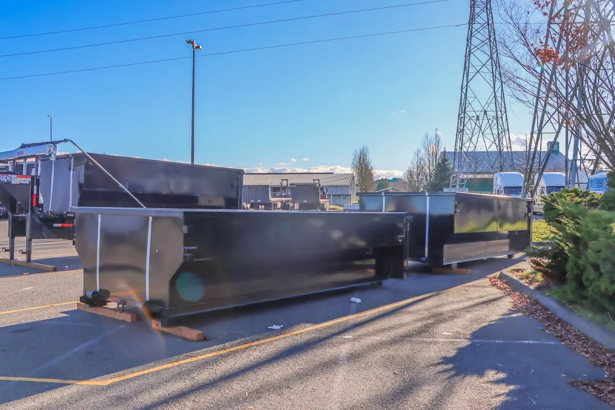 Roll-off dumpster ready for waste disposal at job site for Cleanout Dumpster Rental in Jan Phyl Village